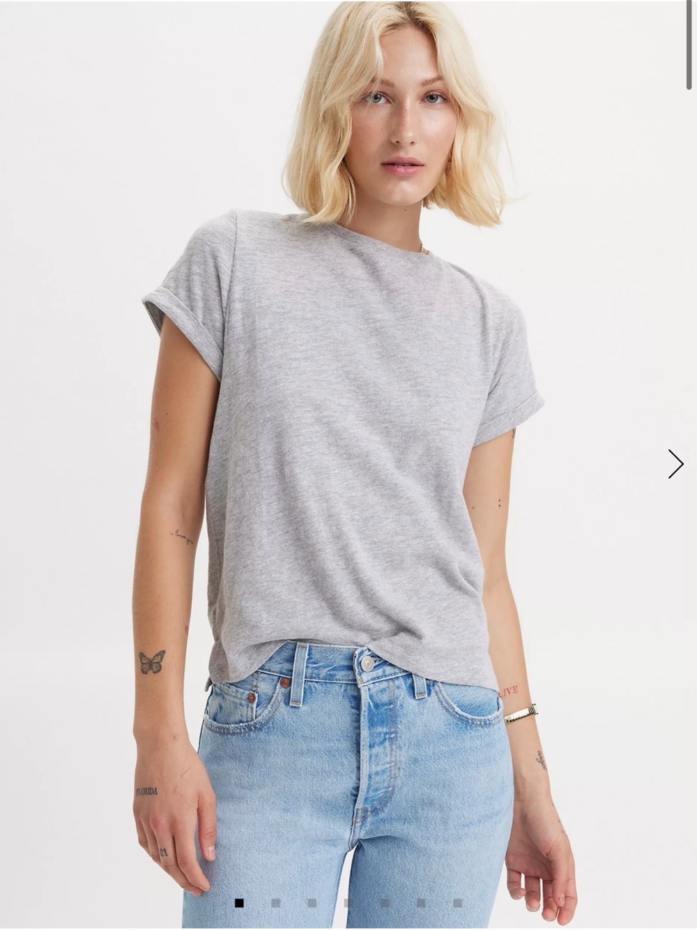 Levi's Gray Cotton Short Sleeve Tee Size Medium